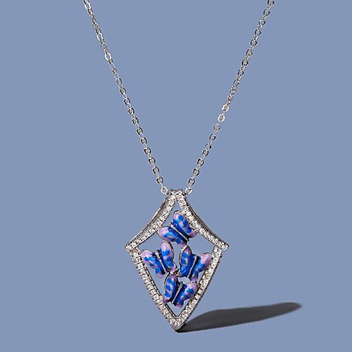 

Women's Clear AAA Cubic Zirconia Necklace Color Block Petal Elegant Folk Style Cute Brass Silver 50 cm Necklace Jewelry 1pc For Party Evening Beach Festival