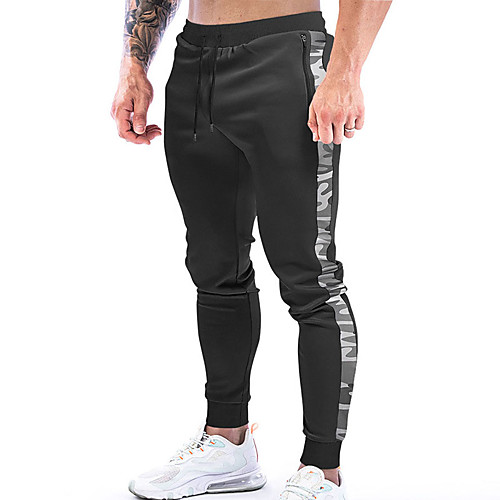 

Men's Joggers Jogger Pants Athletic Pants / Trousers Bottoms Drawstring Pocket Cotton Winter Fitness Gym Workout Running Training Exercise Breathable Moisture Wicking Soft Sport Stripes Black Dark