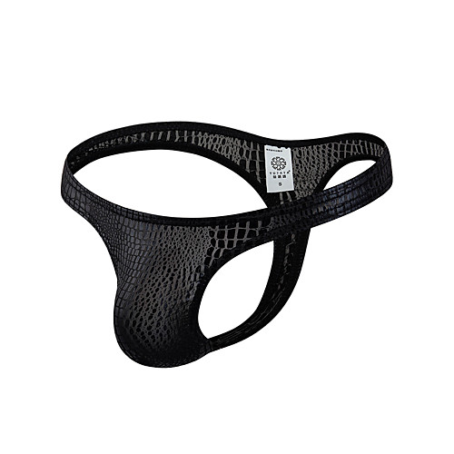 

Men's 1 Piece Basic G-string Underwear - Normal Low Waist Light Blue Black Gold S M L