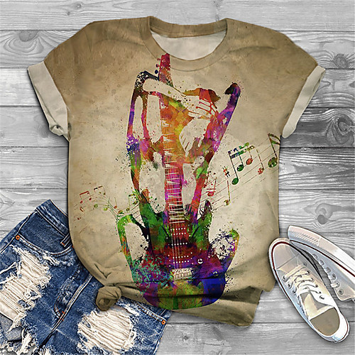 

Women's Plus Size Print Graphic Letter T shirt Large Size Round Neck Short Sleeve Tops Big Size