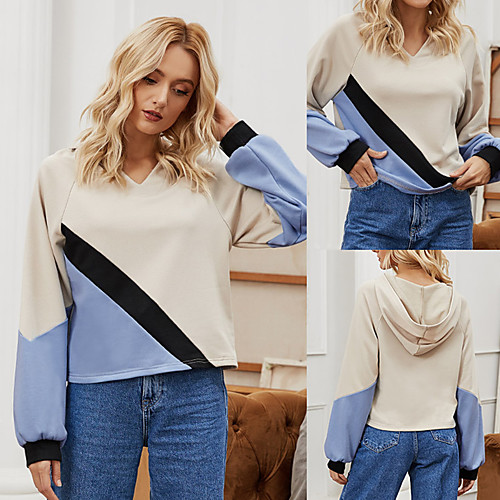 

Women's Hoodie Pullover Patchwork Hoodie Sport Athleisure Hoodie Top Long Sleeve Breathable Soft Comfortable Everyday Use Casual Daily Outdoor
