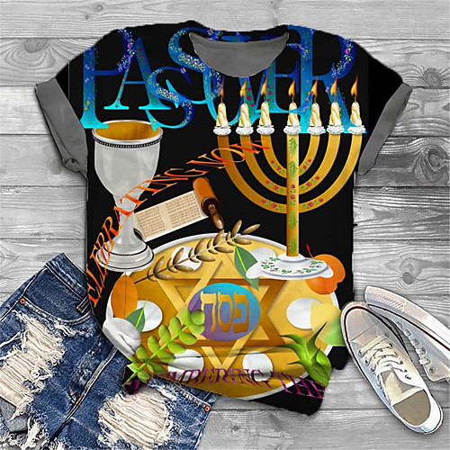 

Women's Plus Size Print Graphic Letter Animal T shirt Large Size Round Neck Short Sleeve Tops Big Size