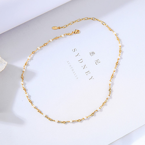 

Choker Necklace Women's Chunky Imitation Pearl Vertical / Gold bar Lolita Sweet Cute White 36 cm Necklace Jewelry 1pc for Daily Festival Round
