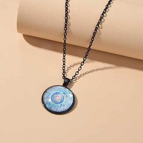 

Women's Pendant Necklace Retro Ethnic Acrylic Alloy Light Blue 52 cm Necklace Jewelry For Beach Festival