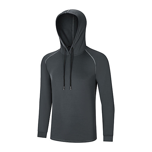 

Men's UPF 50 UV Sun Protection Athletic Hoodie Shirts Long Sleeve Performance SPF Fishing Shirt Outdoor Hiking Swim Workout T-Shirts Grey XXL