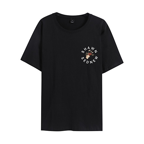 

Men's Unisex T shirt Hot Stamping Letter Plus Size Print Short Sleeve Daily Tops 100% Cotton Basic Casual White Black Yellow