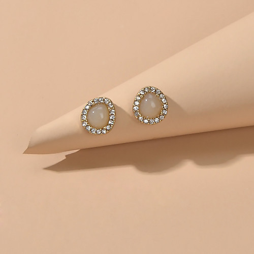 

Women's Stud Earrings Geometrical Sweet Imitation Diamond Earrings Jewelry Gold For Date Festival