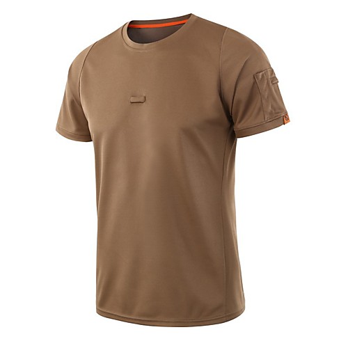 

Men's Hunting T-shirt Outdoor Breathable Ventilation Fast Dry Outdoor Fall Summer Solid Colored Cotton Black Grey Khaki