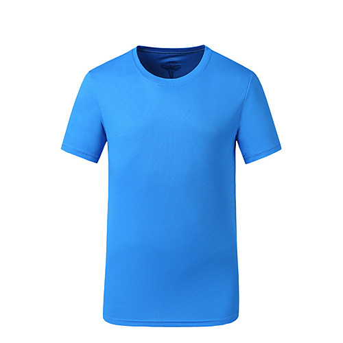 

Men's T shirt Hiking Tee shirt Short Sleeve Crew Neck Tee Tshirt Top Outdoor Lightweight Breathable Quick Dry Soft Summer Polyester Solid Color White Black Blue Fishing Climbing Running