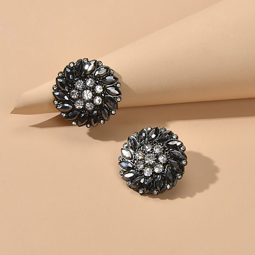 

Women's Stud Earrings Petal Sweet Imitation Diamond Earrings Jewelry Black For Date Festival