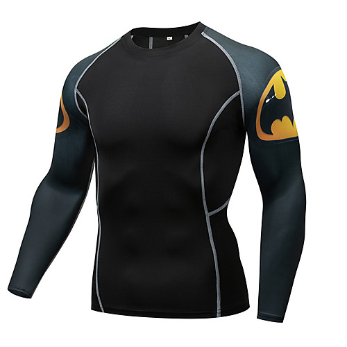 

Men's Long Sleeve Compression Shirt Tee Tshirt Top Athletic Athleisure Winter Moisture Wicking Quick Dry Breathable Gym Workout Running Active Training Jogging Exercise Sportswear Black Activewear