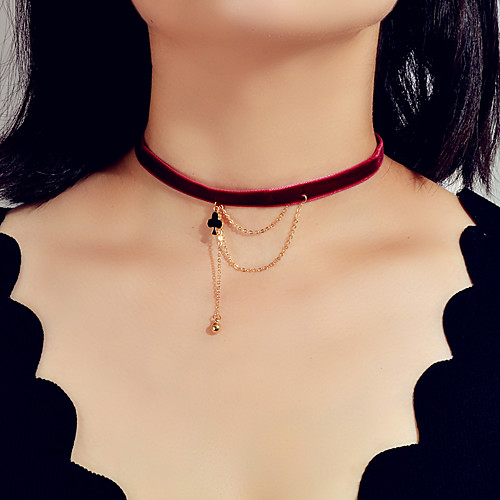 

Women's Choker Necklace Trendy Alloy Red 30 cm Necklace Jewelry For Festival