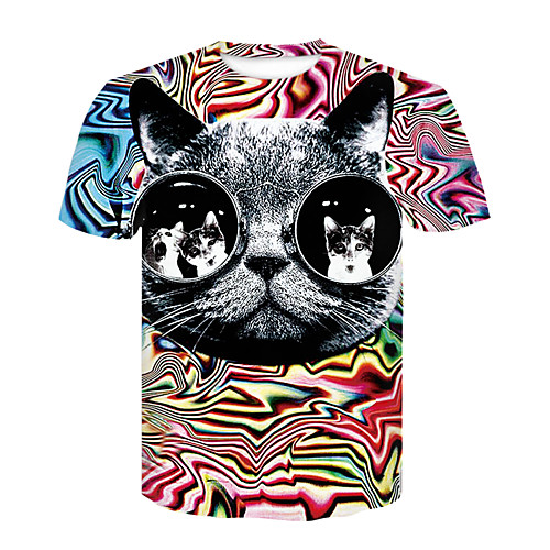 

Men's T shirt 3D Print 3D Rivet Mesh Short Sleeve Casual Tops Black / Red Black / White Black / Gray