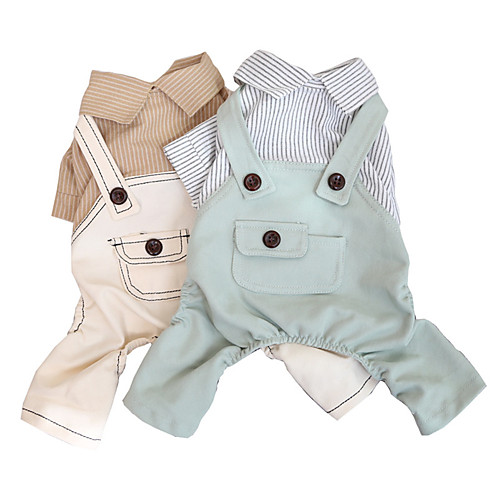 

Dog Cat Jumpsuit Solid Colored Classic Cool Casual / Daily Dog Clothes Puppy Clothes Dog Outfits Breathable Khaki Green Costume for Girl and Boy Dog Cotton XS S M L XL