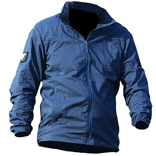 

Men's Hunting Jacket Sun Protective Clothing Running Skin Jacket Outdoor Windproof Sunscreen Breathable Quick Dry Fall Spring Summer Solid Colored Camo Top Nylon Camping / Hiking Hunting Fishing Blue