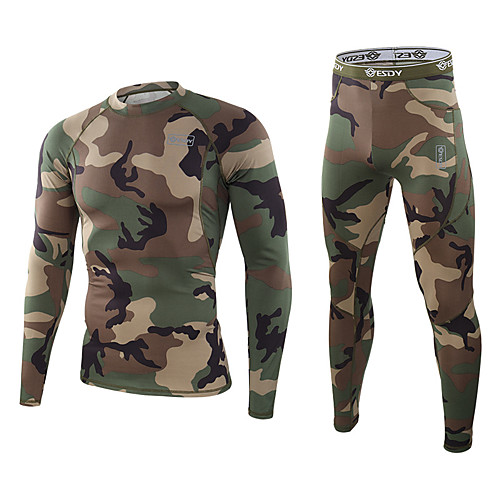 

Men's Camouflage Hunting Jacket Camouflage Hunting T-shirt Military Tactical Shirt Outdoor Breathable Warm Wearproof Comfortable Fall Spring Solid Colored Camo Cotton Polyester Black Camouflage