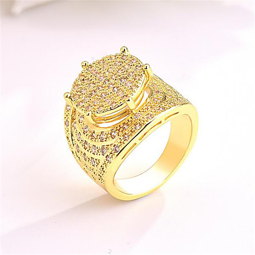

Band Ring Geometrical Gold Silver Zircon Copper Gold Plated Precious Fashion 1pc 8 9 10 / Promise Ring
