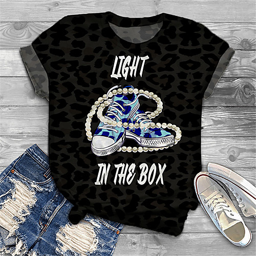 

Women's Plus Size Print Graphic Letter T shirt Large Size Round Neck Short Sleeve Tops Big Size