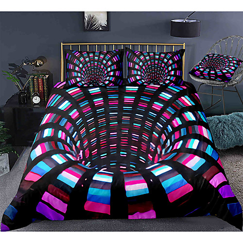 

3D Vortex 3-Piece Duvet Cover Set Hotel Bedding Sets Comforter Cover with Soft Lightweight Microfiber, Include 1 Duvet Cover, 2 Pillowcases for Double/Queen/King(1 Pillowcase for Twin/Single)