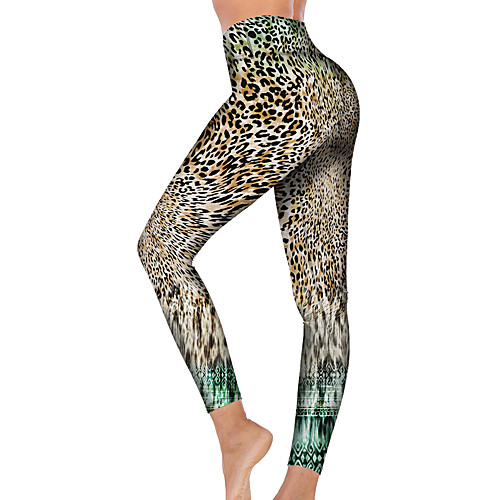 

21Grams Women's High Waist Yoga Pants Cropped Leggings Tummy Control Butt Lift Breathable Green Fitness Gym Workout Running Winter Sports Activewear High Elasticity