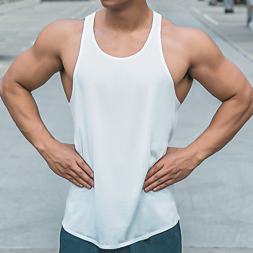 

Men's Sleeveless Running Tank Top Tank Top Top Athletic Athleisure Breathable Quick Dry Soft Yoga Fitness Gym Workout Running Active Training Sportswear Normal White Black Blue Orange Green Gray