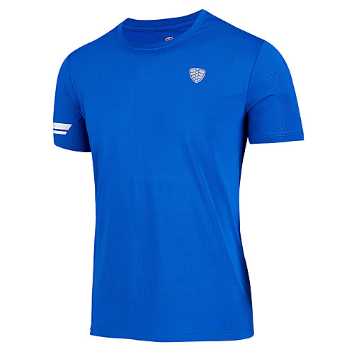 

Men's T shirt Hiking Tee shirt Short Sleeve Crew Neck Tee Tshirt Top Outdoor Lightweight Breathable Quick Dry Soft Summer Polyester Solid Color Black Blue Grey Fishing Climbing Running