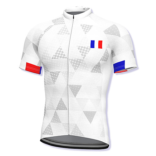 

21Grams Men's Short Sleeve Cycling Jersey Spandex White Bike Top Mountain Bike MTB Road Bike Cycling Breathable Quick Dry Sports Clothing Apparel / Athleisure