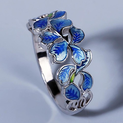 

Ring Two Stone Silver Brass Floral Theme Flower Asian Elegant Sweet 1pc 6 7 8 9 10 / Women's