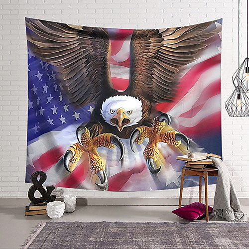 

Wall Tapestry Art Decor Blanket Curtain Hanging Home Bedroom Living Room Decoration Polyester Eagle American Flag