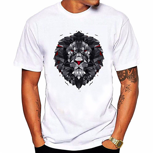 

Men's Unisex T shirt Hot Stamping Animal Plus Size Print Short Sleeve Daily Tops 100% Cotton Basic Casual Black / White Red / White Gray / White