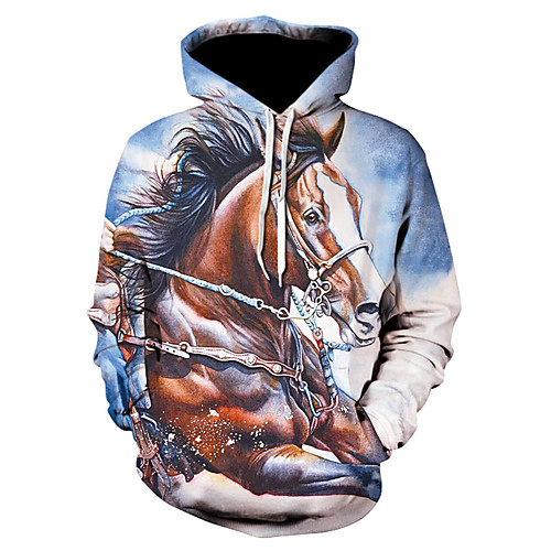 

Men's Pullover Hoodie Sweatshirt 3D Print 3D Print 3D Print Hoodies Sweatshirts Light Grey Light Blue