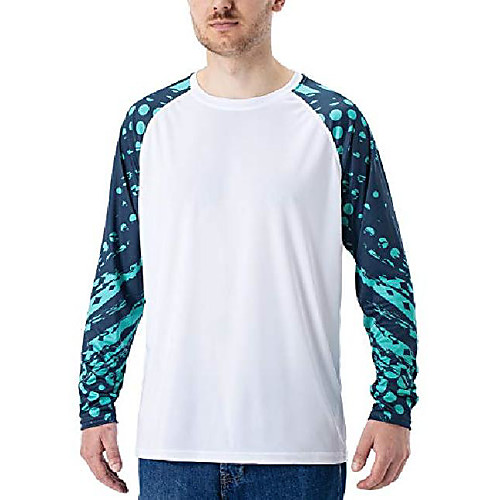 

Men's T shirt Hiking Tee shirt Long Sleeve Tee Tshirt Top Outdoor Lightweight Breathable Quick Dry Sweat wicking Spring Summer White Black Gray Fishing Climbing Camping / Hiking / Caving