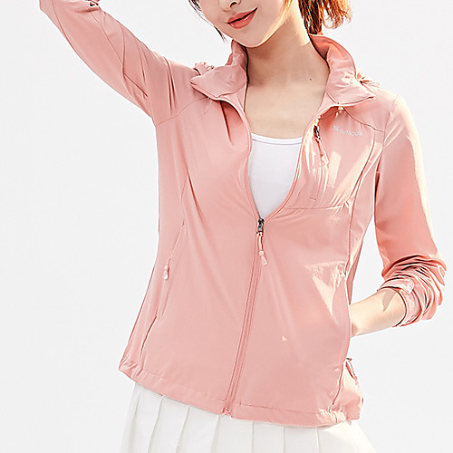 

Women's Hiking Skin Jacket Hiking Windbreaker Outdoor Solid Color Packable Waterproof Lightweight UV Sun Protection Outerwear Jacket Top Elastane Full Length Visible Zipper Fishing Climbing Running
