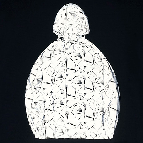 

Men's Reflective Jacket Hoodie Jacket Long Sleeve Top Outdoor Lightweight Breathable Quick Dry Reflective Strips Autumn / Fall White Black Hunting Fishing Climbing