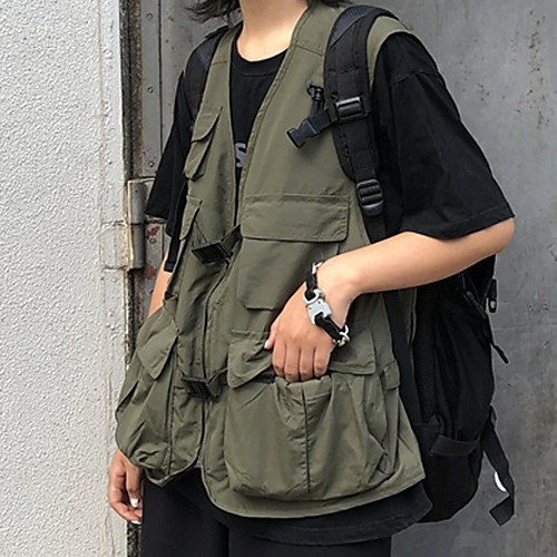 

Women's Hiking Vest / Gilet Fishing Vest Sleeveless Vest / Gilet Top Outdoor Lightweight Breathable Quick Dry Sweat wicking Summer Nylon Solid Color Black Army Green Fishing Climbing Running / Men's