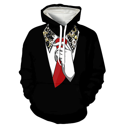 

Men's Pullover Hoodie Sweatshirt Cartoon Print Daily Holiday 3D Print 3D Print Hoodies Sweatshirts Black