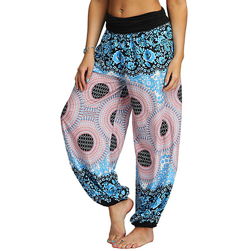 

Women's Basic Harem Pants Print Black Blue