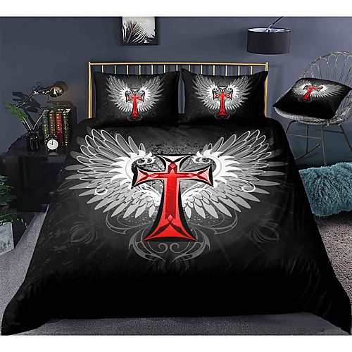 

Easter Cross 3-Piece Duvet Cover Set Hotel Bedding Sets Comforter Cover with Soft Lightweight Microfiber, Include 1 Duvet Cover, 2 Pillowcases for Double/Queen/King(1 Pillowcase for Twin/Single)