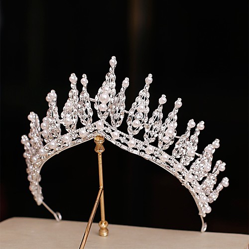 

Luxury Princess Alloy Tiaras with Pearl / Crystals / Rhinestones 1 Piece Wedding / Special Occasion Headpiece