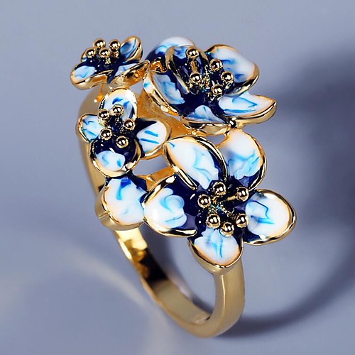 

Ring Gold Brass Flower Artistic Asian Elegant 1pc 6 7 8 9 10 / Women's