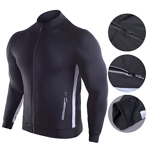 

Men's Long Sleeve Running Jacket Full Zip Jacket Base Layer Top Top Athletic Athleisure Winter Spandex Breathable Soft Sweat wicking Fitness Gym Workout Running Active Training Exercise Sportswear