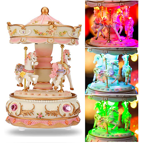 

Music Box Carousel Music Box Classic Unique Resin Women's Unisex Girls' Kids Kid's Adults Adults' Graduation Gifts Toy Gift