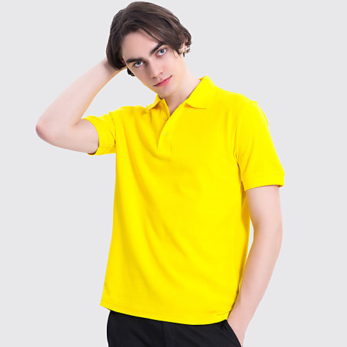 

Men's Hiking Tee shirt Hiking Polo Shirt Short Sleeve Stand Collar Tee Tshirt Top Outdoor Lightweight Breathable Quick Dry Soft Summer Cotton Solid Color White Purple Yellow Fishing Climbing Running