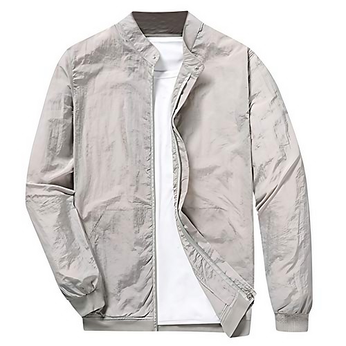 

Men's Hiking Skin Jacket Hiking Windbreaker Outdoor Packable Lightweight UV Sun Protection Breathable Outerwear Jacket Top Fishing Climbing Running White Blue Light Gray Rose Red / Quick Dry