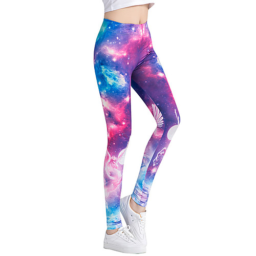 

Women's High Waist Yoga Pants Leggings Bottoms Tummy Control Butt Lift Breathable Tie Dye Purple Yoga Fitness Gym Workout Winter Sports Activewear Stretchy Slim / Athletic / Athleisure