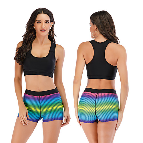 

Women's Tankini Two Piece Swimsuit Swimwear Breathable Quick Dry Sleeveless 2 Piece - Swimming Surfing Water Sports Painting Autumn / Fall Spring Summer