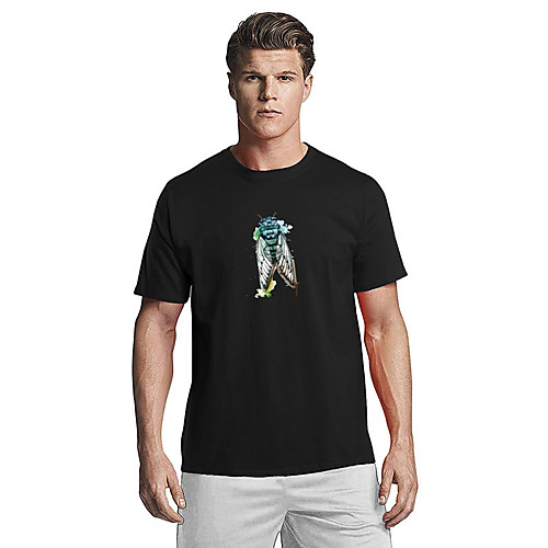 

Men's Unisex T shirt Other Prints Graphic Plus Size Short Sleeve Casual Tops 100% Cotton Basic White Black Blue