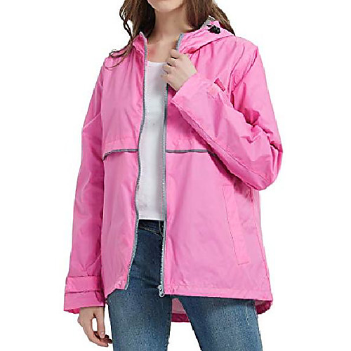 

Women's Waterproof Hiking Jacket Rain Jacket Outdoor Waterproof Lightweight UV Sun Protection Breathable Raincoat Top Fishing Climbing Camping / Hiking / Caving Light Green Pink Blue Red Yellow