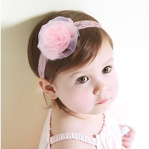 

Girls' Headbands For Birthday Festival Flower Lace Fabric Blushing Pink 1pc