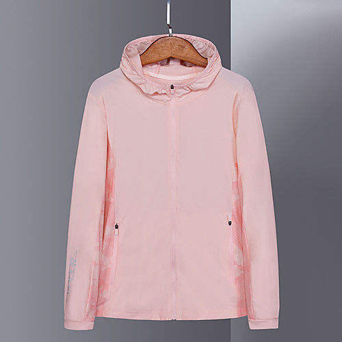 

Women's Waterproof Hiking Jacket Hiking Skin Jacket Hiking Windbreaker Outdoor Solid Color Packable Waterproof Lightweight UV Sun Protection Jacket Hoodie Top Elastane Full Length Visible Zipper